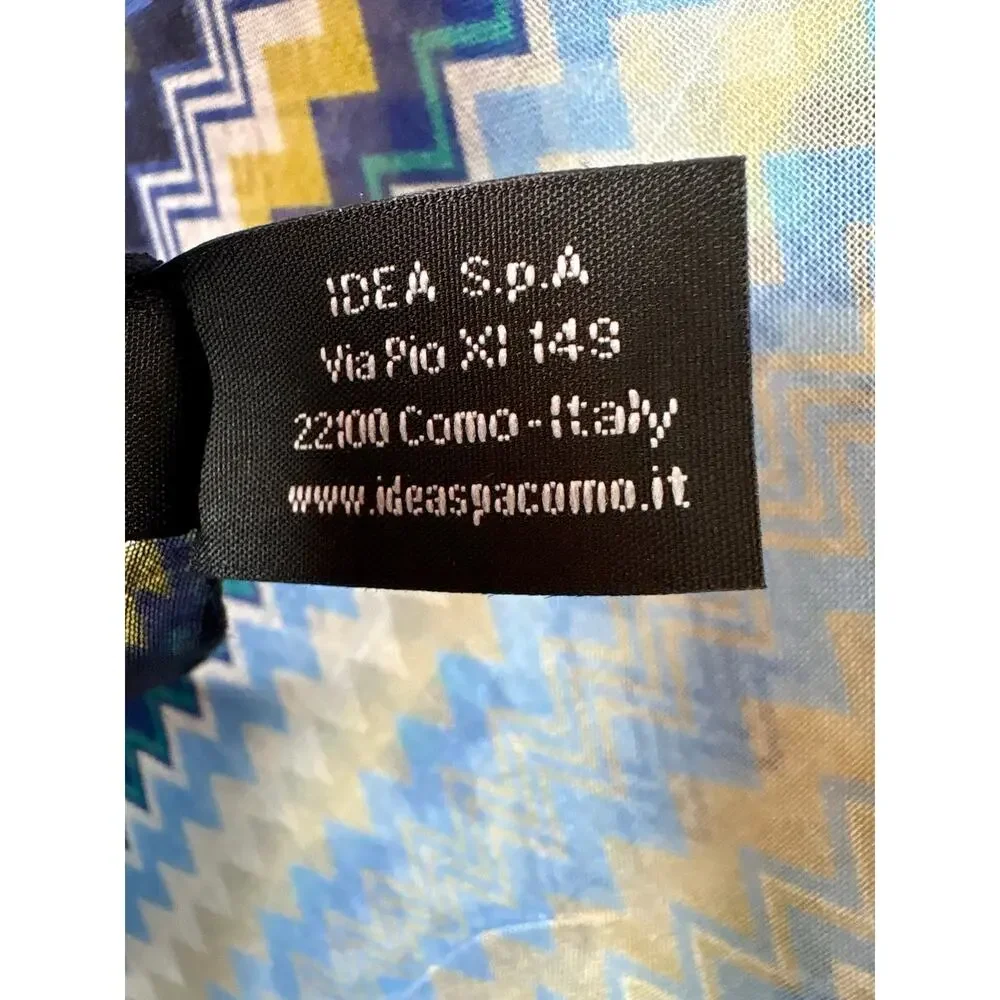 NWT - Missoni Italian Chevron Scarf/Shawl - Blue & Yellow (25x80) - Picture 9 of 15
